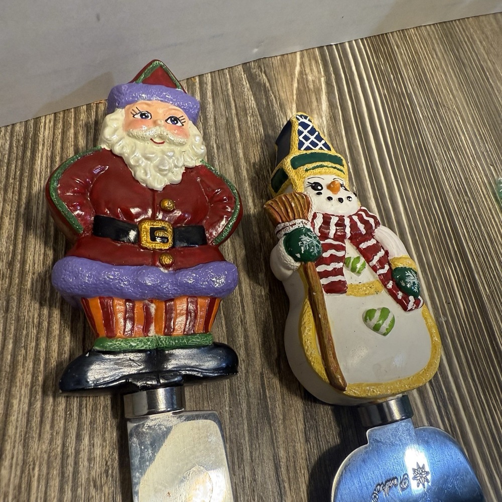 Radko SANTAโ Snowman Cake Serving Set Christmas Holiday Party
